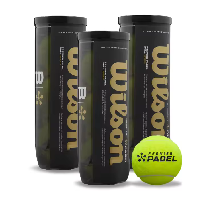 WILSON Pelotas Premier Speed - Formatos AHORRO: 3 Botes, 6 Botes, 12 Botes, Cajón de 24 Botes de 3 Pelotas de Pádel Presurizadas - Pelota OFICIAL Premier Padel - Máxima Durabilidad - Pelota de Padel - Premier Pádel Oficial - 1