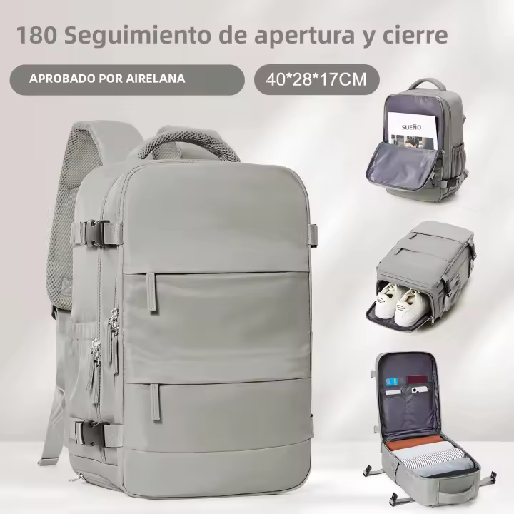 Mochila De Negocios Para Hombres Y Mujeres Impermeable Con Portátil Para Viajes Bolsa De Mano Para Escuela Y Universidad Mochila De Cabina - 1