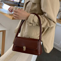 Bolso De Hombro Para Mujer Estilo Retro Tendencia PU Cuero Sólido Color Simple Bolso De Comunicación Con Manija Portátil Bolsos Casual - details 16