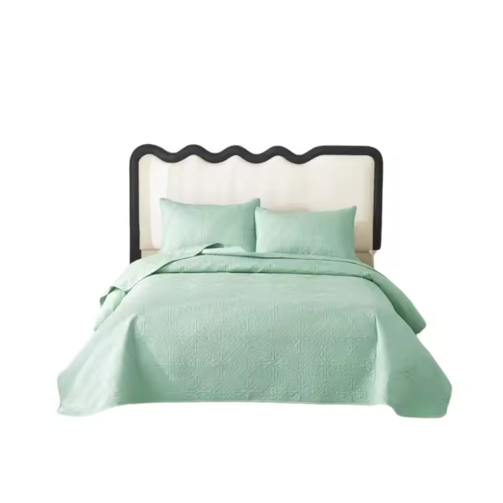 Colcha de verano Lisa con Relieve geométrico. Incluye funda de almohada para camas 90cm 105cm 135cm 150cm - 1