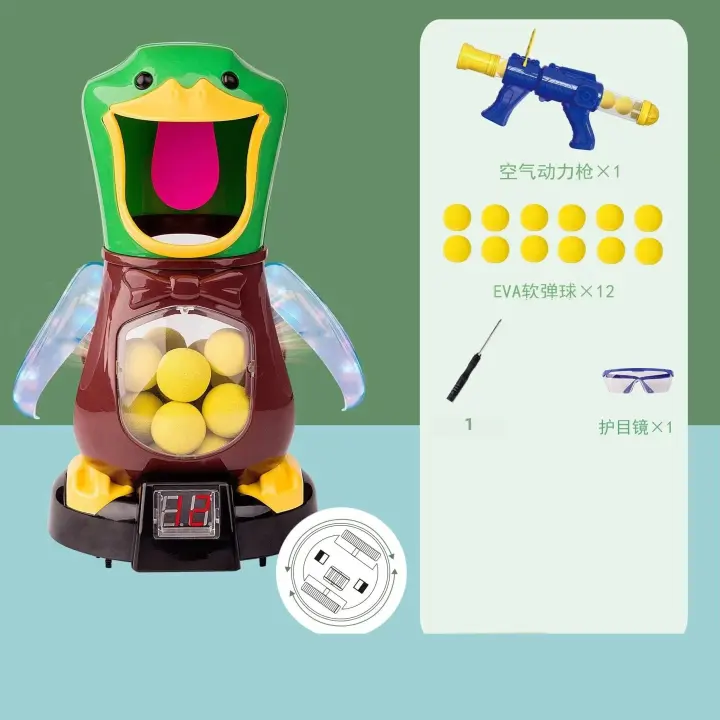 Juguete De Pato Hambriento Con Alzas a La Orilla Electrónico Juego De Tiro Con Bolas Suaves Regalo Para Niños Y Adultos - 1