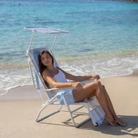 Flamingueo Silla Playa Plegable Agujero Acolchado Cabeza y Brazos 5 Posiciones Parasol Ajustable UPF 50+ Asas Mochila Reposapiés y Reposabrazos Bolsillo Insulado Aluminio y Poliéster 68,5 x 72,2 x 102 cm - details 8