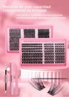 Kit de pestañas postizas de racimos: Juego de extensiones de pestañas de volumen ultra denso con aplicación de calor segmentada. - details 17
