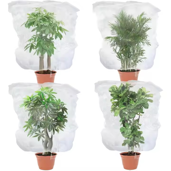 Red de Protección para Pájaros para Frutos con Cordón, paquete de 4 Redes para plantas de 4 pies X 4,6 pies, Malla protectora para arbustos de tomates y arándanos, barrera para plantas de Jardín - 1