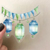 50PCS Pegatinas De Lámpara Colorida Para Decoración De Estación De Trabajo Botella De Agua Móvil Tableta Portátil Equipaje PET 3x7cm - details 2