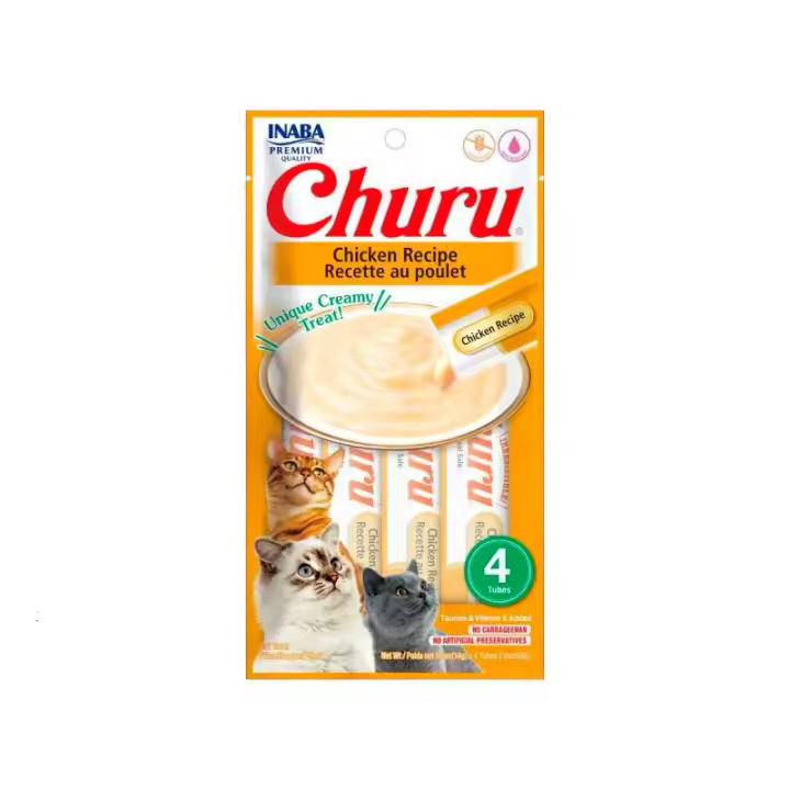 Pack de 3  Churu Snack Puré Receta De Pollo Para Gatos 4X14gr - 1