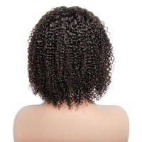 Pelucas De Cabello Brasileño Rizado Corto Con Franja Para Mujeres Peluca Mecánica De Cabello No Remy Tamaño Promedio Color Natural - details 11