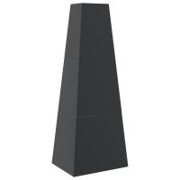 vidaXL Chimenea de exterior con leñero y diseño de torre acero negro - details 5