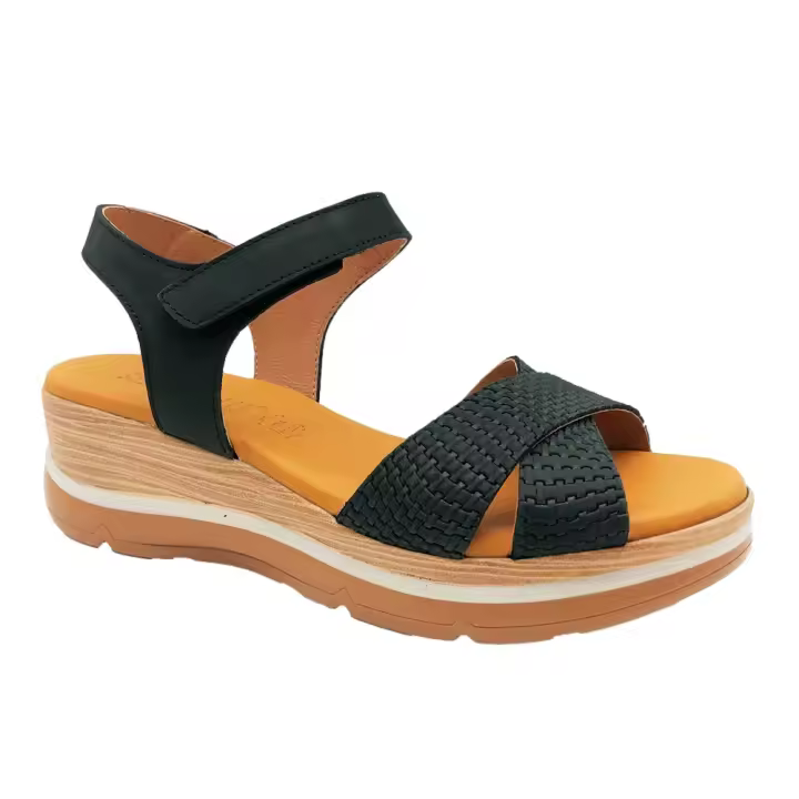 Paula Urban - Sandalias Pulsera Mujer - Cuña Piel Grabada - Sergiotti - España - 1