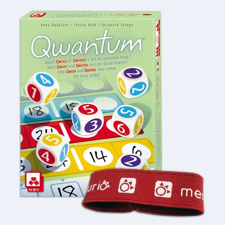 Qwantum - juego mesa de dados sencillo y emocionante, Incluye Banda elástica gratis de regalo, en Español - 1