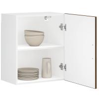 vidaXL Armarios pared para cocina 2 uds Porto madera ingeniería blanca en color Blanco/Roble Sonoma/Gris hormigón y más | almacenamiento funcional diseño moderno para baño dormitorio sala - details 4
