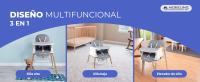 Trona para bebé Evolutiva Mobiclinic Plegable 3 en 1 Bandeja ajustable Correas de seguridad Viaje Juego Kiara - details 2