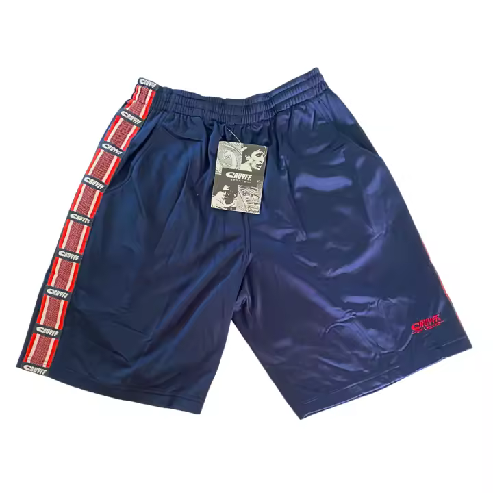 Cruyff Pantalones Cortos Deportivos Vintage años 90 Nuevos Talla M Color azul marino Detalles en rojo Para coleccionistas - 1
