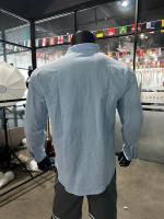 Camisa informal de manga larga de color liso para hombre, camisa playera de algodón con solapa y botones, de manga larga - details 23