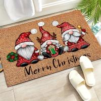 Felpudo de bienvenida de gnomo navideño, felpudo lavable de pelo bajo para interiores y exteriores, respaldo de goma antideslizante, felpudo absorbente para baño, felpudo para caravanas - details 4