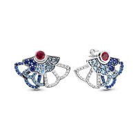 Pendientes De Estilo Clásico Para Mujer Platinados En Plata 925 Con Flor Azul Y Piedra Preciosa Azul Accesorios De Joyería Finos DIY - details 4