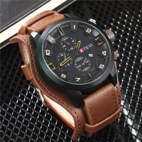 Reloj Retro Para Hombre De Lujo Con Correa De Cuero PU Reloj De Pulsera Militar Táctico De Gran Dial Calendario Completo Movimiento De Cuarzo - details 19