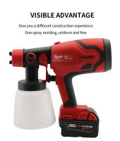 Pistola De Pintura Eléctrica Inalámbrica Milwaukee 800ML Compatible Con Aceite De Automóvil Muebles Pintura Acero Compatible Con Batería 21V - details 6