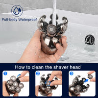 Afeitadora Eléctrica 5 En 1 Para Hombres Afeitadora De Cabeza Lisa Con Pelacabelos Trimmer De Barba Máquina De Afeitar Recargable Rotatoria Universal 100-240V - details 7