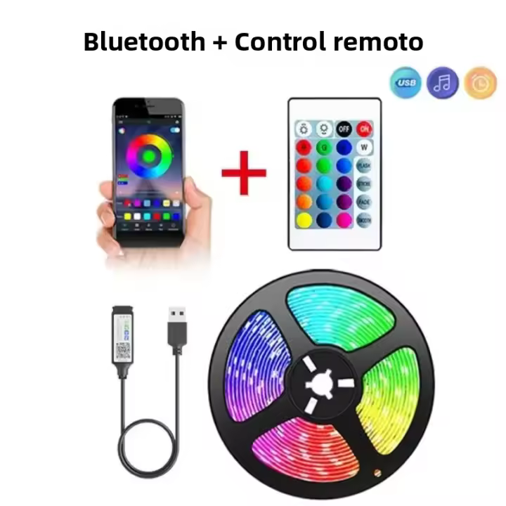 Tira De Luz LED Flexible 5050 SMD 5V Bluetooth USB RGB Para TV Y Escritorio Adecuada Para Armario Y Dormitorio - 1