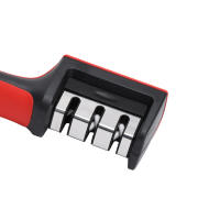 Afilador De Cuchillos Rápido 3/4 Sección Multifuncional Para El Hogar Herramienta De Cocina Con Piedra De Afilar Negra Tratamiento De Acero Inoxidable - details 8