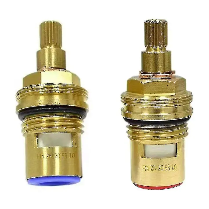 2 cartuchos de repuesto para válvulas de grifo, de latón y cerámica, de cuarto de vuelta de 1/2" - 1