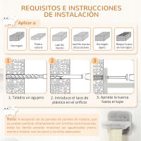 PawHut Estante de Escalada para Gatos de Pared Juego de Estantes para Gatos 4 Piezas con Hamaca Bola Plataformas para Saltar Poste de Sisal y Escalera 84,5x19x54 cm Gris y Beige - details 6