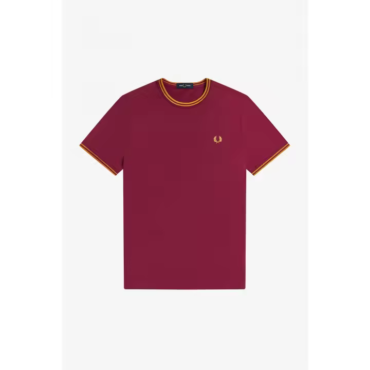 Fred Perry Twin Tipped T-Shirt Tawny Port - 1