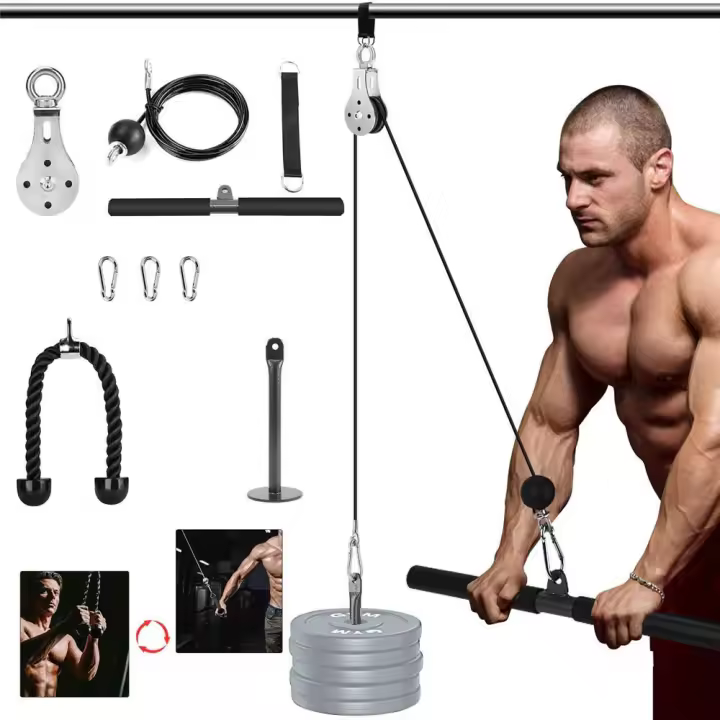 ALLINLIFE Kit De Gimnasio, Polea, Sistema De Cuerda Con Accesorios, Bíceps De Entrenamiento, Tríceps, Envío Desde España - 1