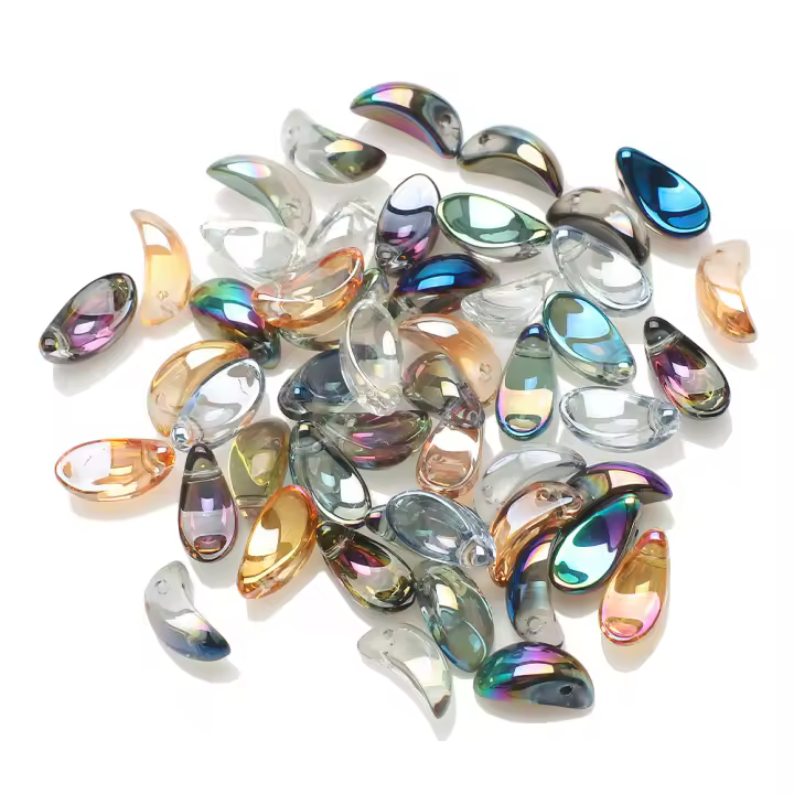 50 Pcs Colgante De Lágrima Cristal De Vidrio Austriaco 6x12mm En Forma De Luna Crescente Para Manualidades Joyería DIY - 1