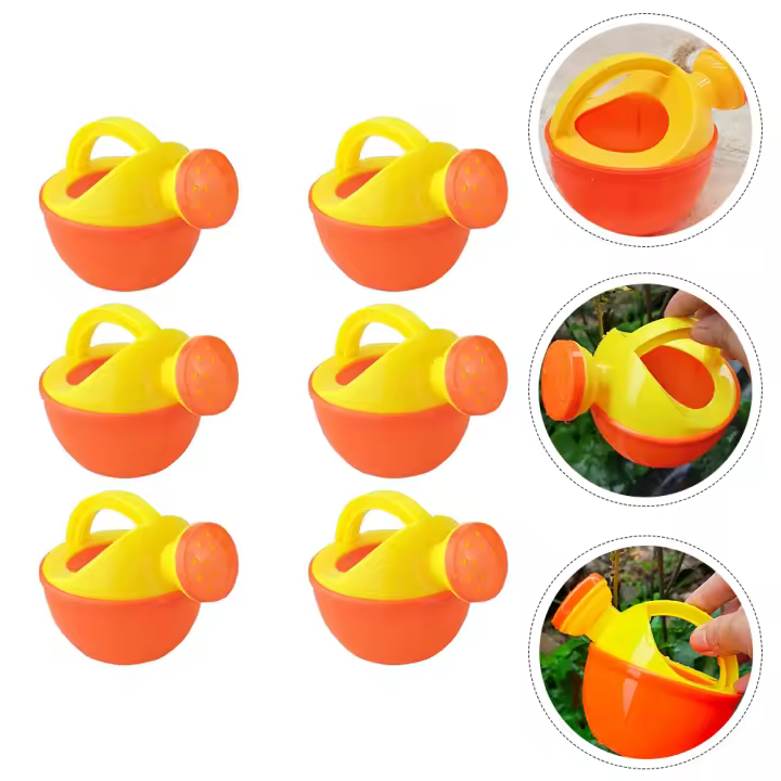6 Pcs Jarrones De Riego Para Niños Juego De Ollas De Agua Para Jardinería Herramienta De Riego Lindas Ollas De Plástico - 1