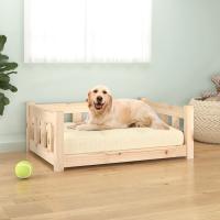 vidaXL Cama para perros 75,5x55,5x28 cm sofá para perros Color Natural,  Blanco, y mas - details 0