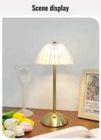 Lámpara De Mesa LED Táctil Recargable Luz De Lectura Retro Sin Cable Nórdica Para Estudio Dormitorio Escritorio Barra Hogar - details 7