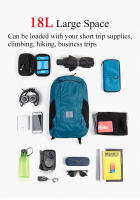 Mochila De Senderismo Naturehike 18L Ultraligera Plegable Y Impermeable Para Viajes Exterior Portátil Para Hombres Y Mujeres Camping Pequeña Mochila Azul Gris Negro - details 2