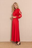 SOLO VENTA FALDA - CONJUNTO SATINADO ROJO SALMA - Falda Larga Roja Satinada, Satén, Primavera Verano para Mujer, Fiesta, Evento, Bodas - details 1