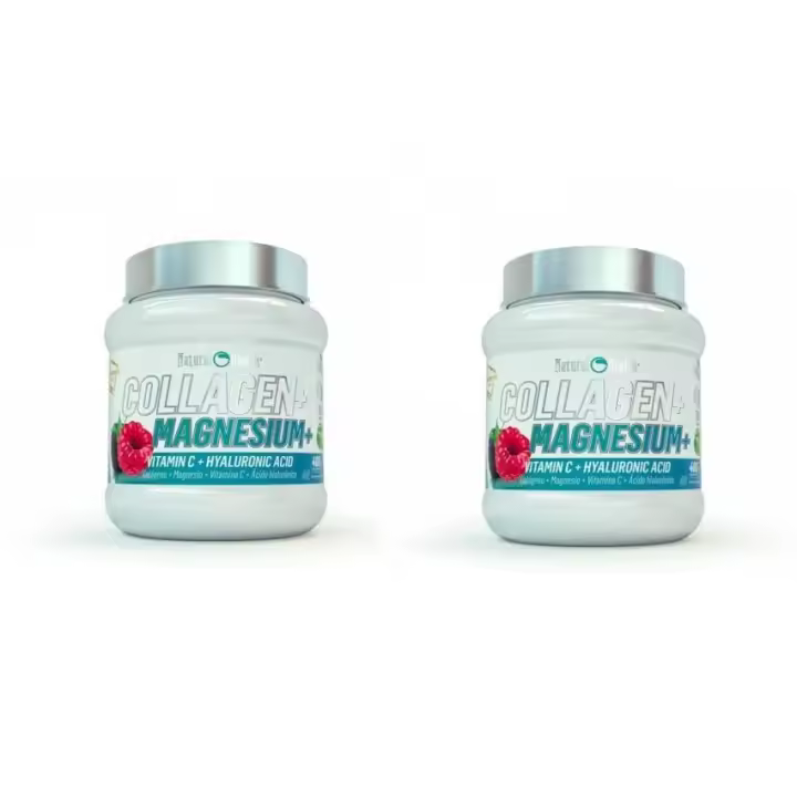 Pack 2 unidades de Colageno con Magnesio + Vitamina C + Acido Hialuronico - Hidrolizado puro - Suplemento Alimenticio - 400G  - Sabor Frutos Rojos - 1