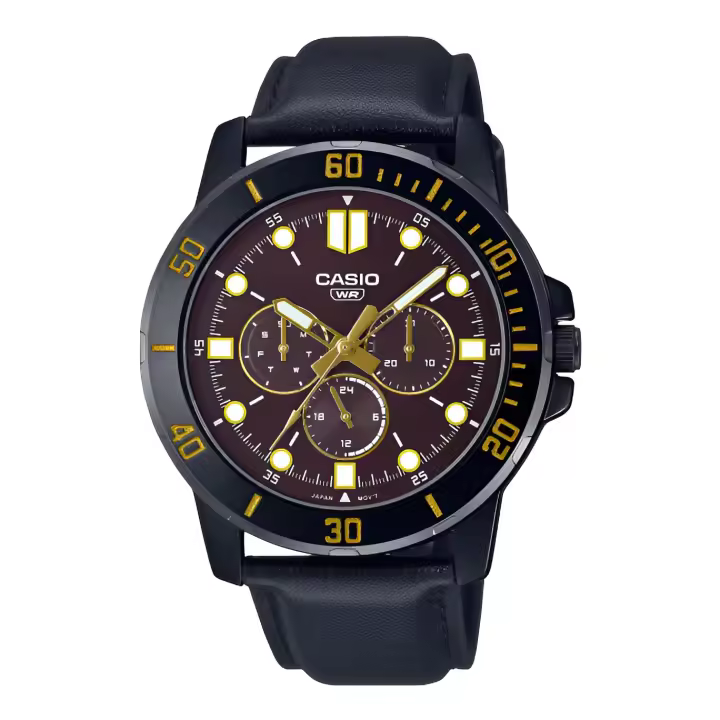 Reloj deportivo hombre Casio MTP-VD300BL-5E  45mm correa de cuero resistente al agua - 1