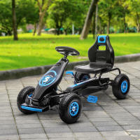 HOMCOM Go Kart a Pedales para Niños de 5-12 Años Coche de Pedales Infantil con Asiento Ajustable Neumáticos Inflables Amortiguador y Freno de Mano Carga 50 kg 121x58x61 cm - details 1