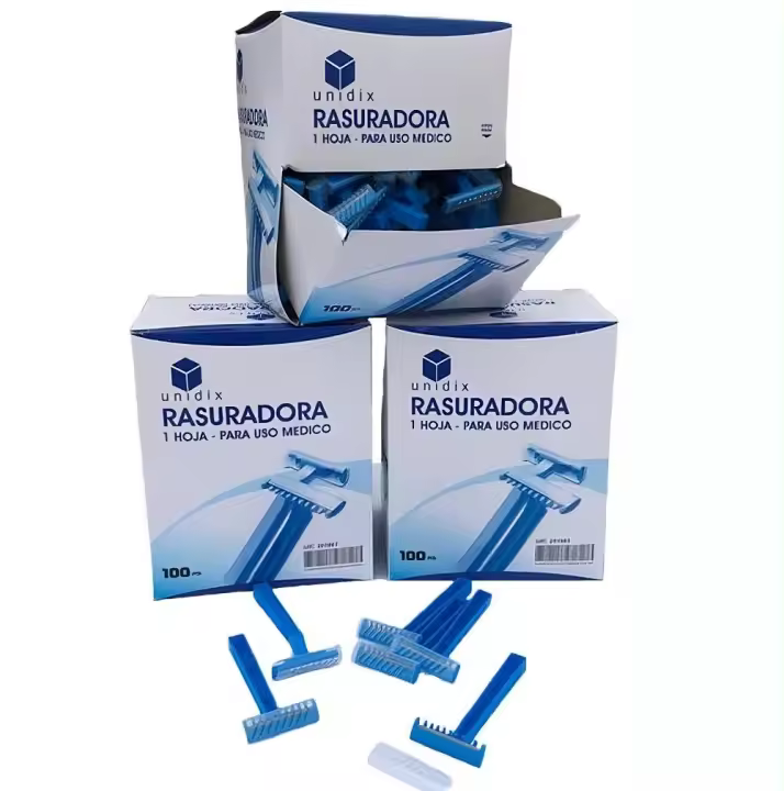 Unidix - Maquinillas de Afeitar Desechables – 1 Hoja – Caja Dispensadora de 100 Unidades – Aptas para Uso Médico/Hospitales/Centro Sanitarios/Estudio Tatuajes/Centros de Estética – No Estéril - 1