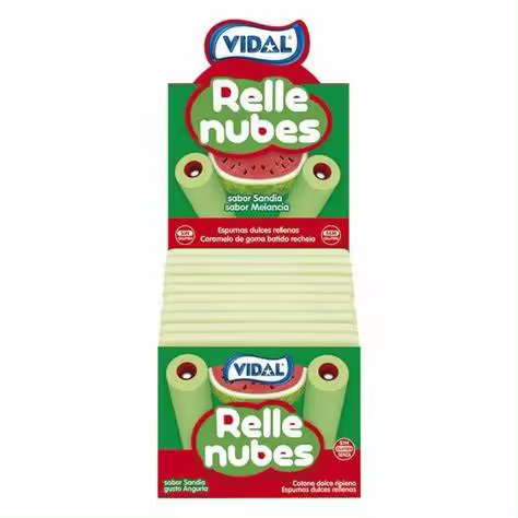 RELLENUBES SABOR SANDÍA - MARCA VIDAL 75 UNIDADES - ESPONJAS RELLENAS SIN GLUTEN - 1