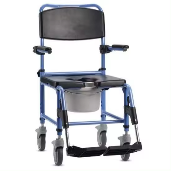 Silla de Ruedas WC y Ducha con Reposapiés Abatibles Ortoprime Ortoprime - 1