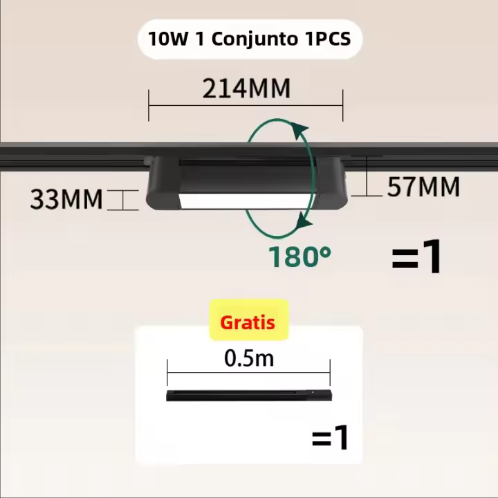 Lámpara De Techo LED Para Riel De Pista Completa Iluminación Focalizable Para Tienda De Ropa Y Hogar 85-265V Incluye Bombillas - 1