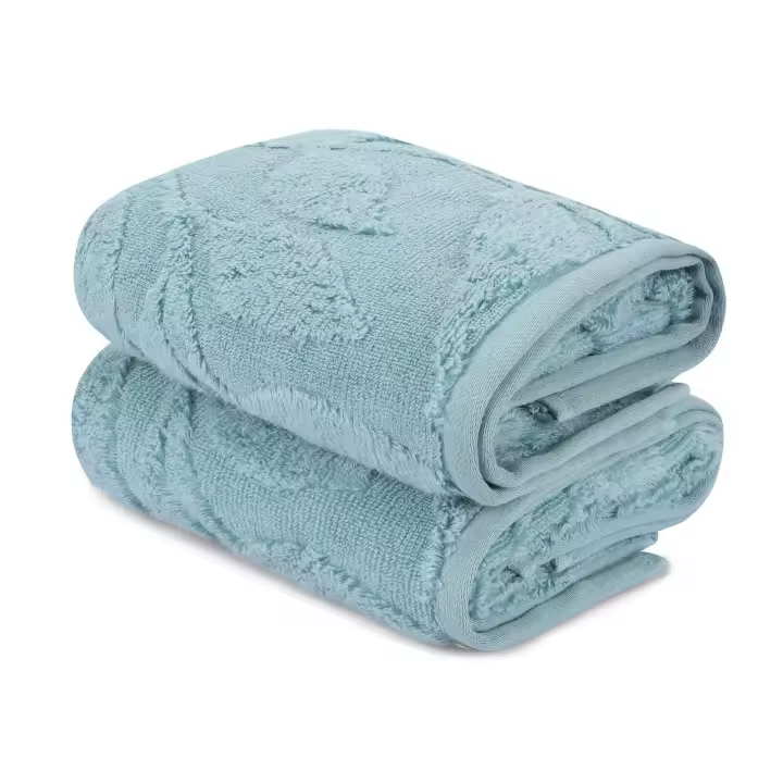 Wellhome Juego de Toallas Suaves y Absorbentes 2 Piezas Verde 100% Micro-algodón 450 Gr/m² - 1