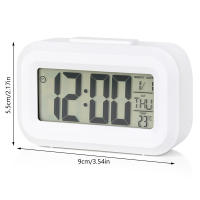 Reloj De Alarma Digital LED Con Pantalla Retroiluminada Función Snooze Calendario Y Temperatura Para Oficina Y Hogar - details 7