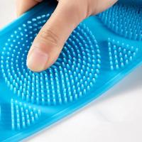 Alfombrilla De Baño Con Esponja De Silicona Y Cepillo Para Lavar Los Pies Reutilizable Y Adhesiva En La Pared Masajeador De Pies Para Ducha - details 7