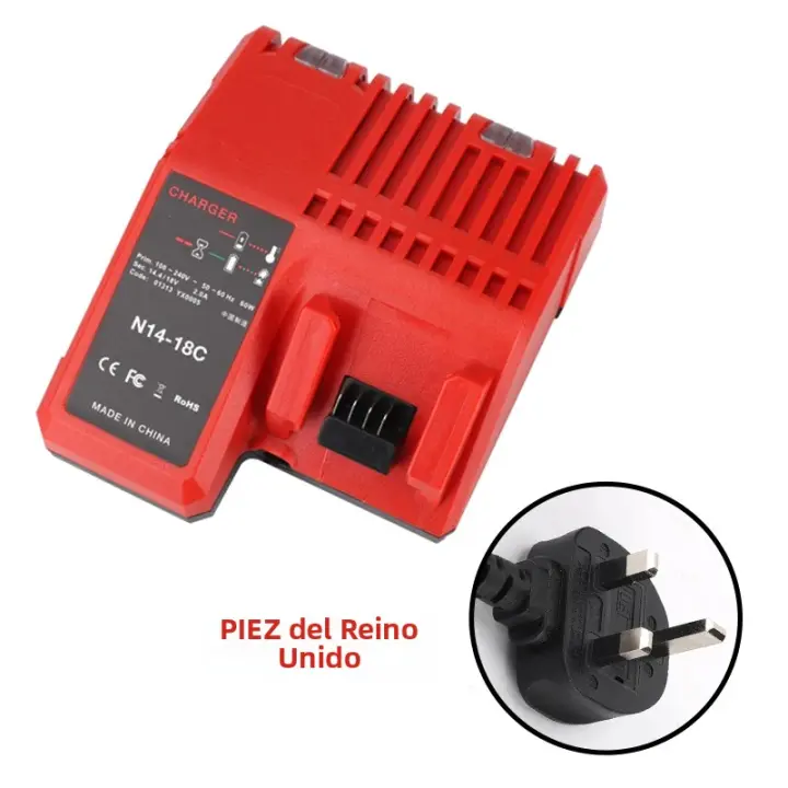 Cargador De Batería Li-ion Rápido 110-240V Para Herramientas Eléctricas Compatible Con Milwaukee 14.4V-18V M18 Modelos 48-11-1815 48-11-1828 48-11-2401 - 1
