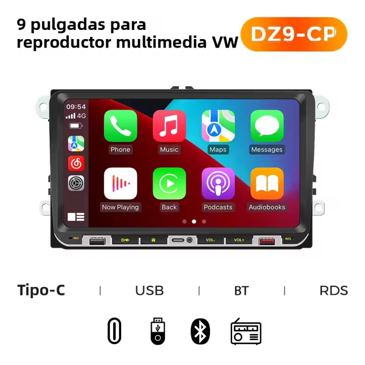 Reproductor Multimedia Para Coche MP5 Android Auto Carplay Para VW Golf 5 6 Jetta MK5 MK6 Tiguan CC Polo Passat B5 B6 Con Función Reproductor De USB BT FM Mirror Link - 1
