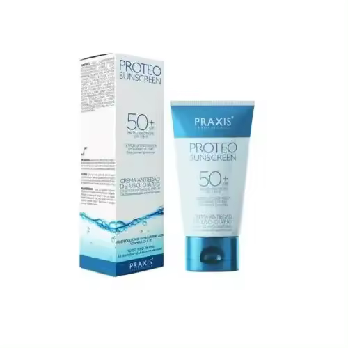 Praxis Proteo Sunscreen SPF50+ 60ml - Protector Solar Facial Hidratante con Antioxidantes - 1