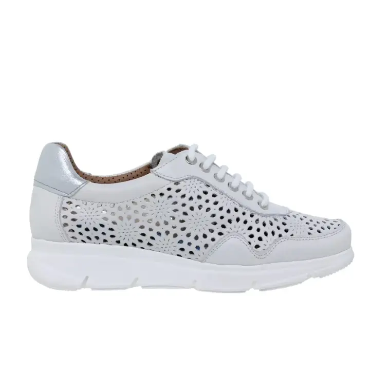 Tupie | Zapatos casual piel color blanco | Mujer Piel Piel Textil, extraible, efecto memoria y antibacteriano - 1