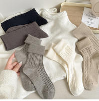 Calcetines De Mujer Estilo Japonés Moda Otoño Calcetines Casuales De Color Sólido Basicos Para Escuela Calcetines De Pies Altos Para Mujer - details 7